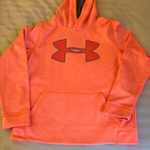 Under Armour Coldgear Hoodie Unisex Youth Large. Neon Orange.